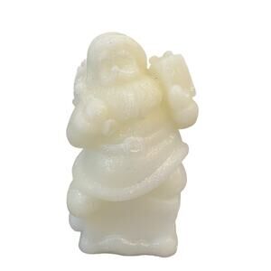 Martha Stewart Santa Flameless Christmas Internal Glow Wax LED Candle Cream New